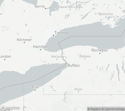 Niagara Falls, NY, USA and nearby cities map