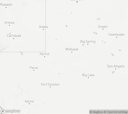 Odessa, TX, USA and nearby cities map