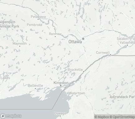 Perth, ON, Canada and nearby cities map