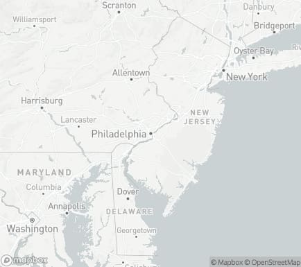 Philadelphia, PA, USA and nearby cities map