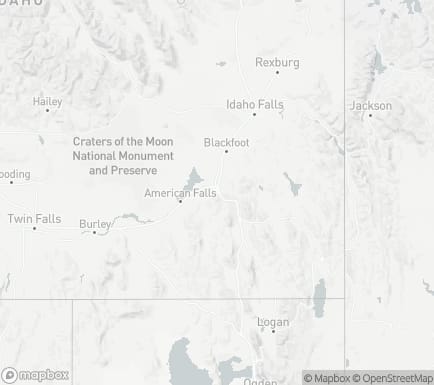 Pocatello, ID, USA and nearby cities map