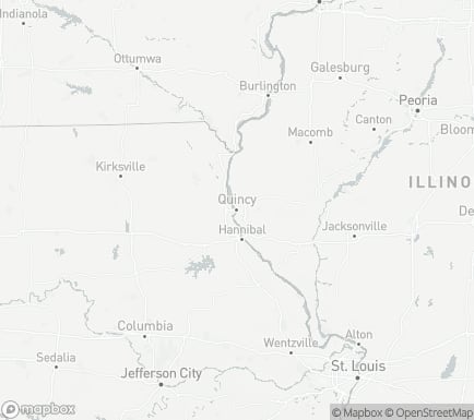 Quincy, IL, USA and nearby cities map