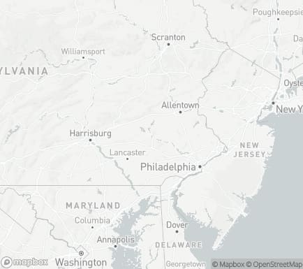 Reading, PA, USA and nearby cities map