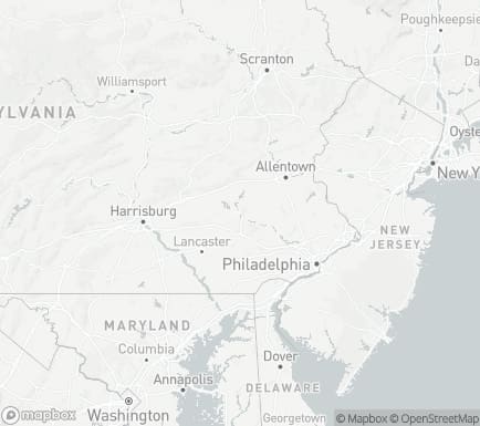 Reading, PA, USA and nearby cities map