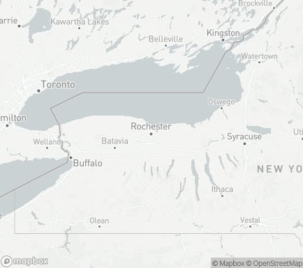 Rochester, NY, USA and nearby cities map