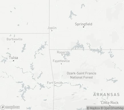 Rogers, AR, USA and nearby cities map