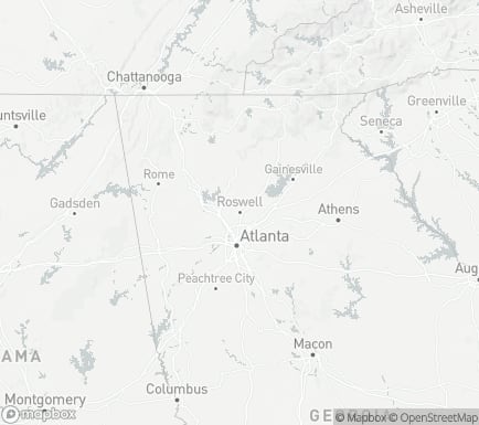 Roswell, GA, USA and nearby cities map