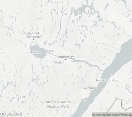 Saguenay, QC, Canada and nearby cities map