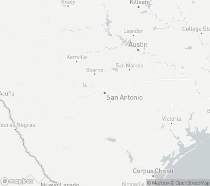 San Antonio, TX, USA and nearby cities map