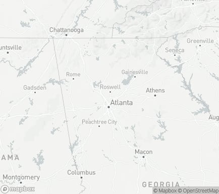 Sandy Springs, GA, USA and nearby cities map