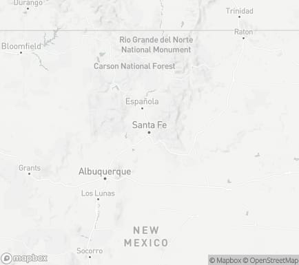 Santa Fe, NM, USA and nearby cities map