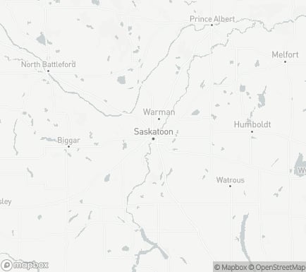 Saskatoon, SK, Canada and nearby cities map