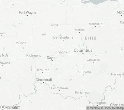 Springfield, OH, USA and nearby cities map