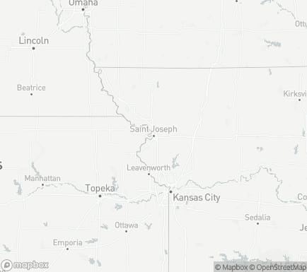 St Joseph, MO, USA and nearby cities map