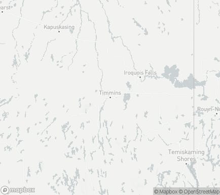 Timmins, ON, Canada and nearby cities map