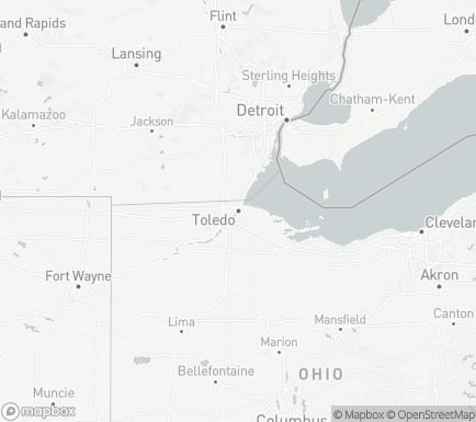 Toledo, OH, USA and nearby cities map