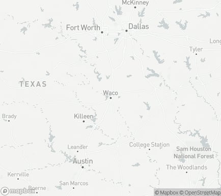 Waco, TX, USA and nearby cities map