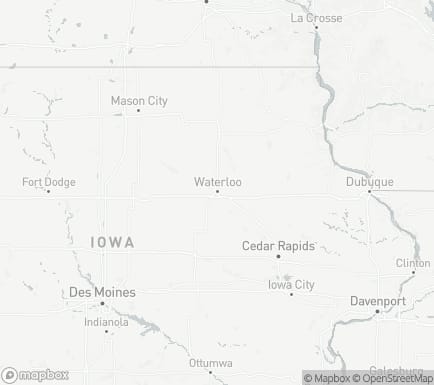 Waterloo, IA, USA and nearby cities map