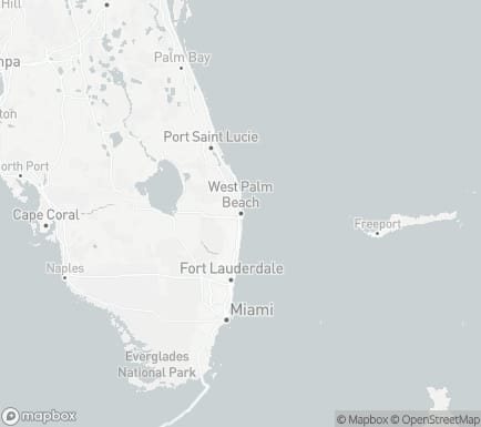 West Palm Beach, FL, USA and nearby cities map