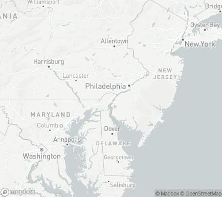 Wilmington, DE, USA and nearby cities map