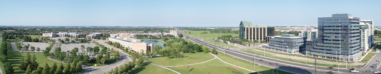 The city of Markham Ontario from the sky