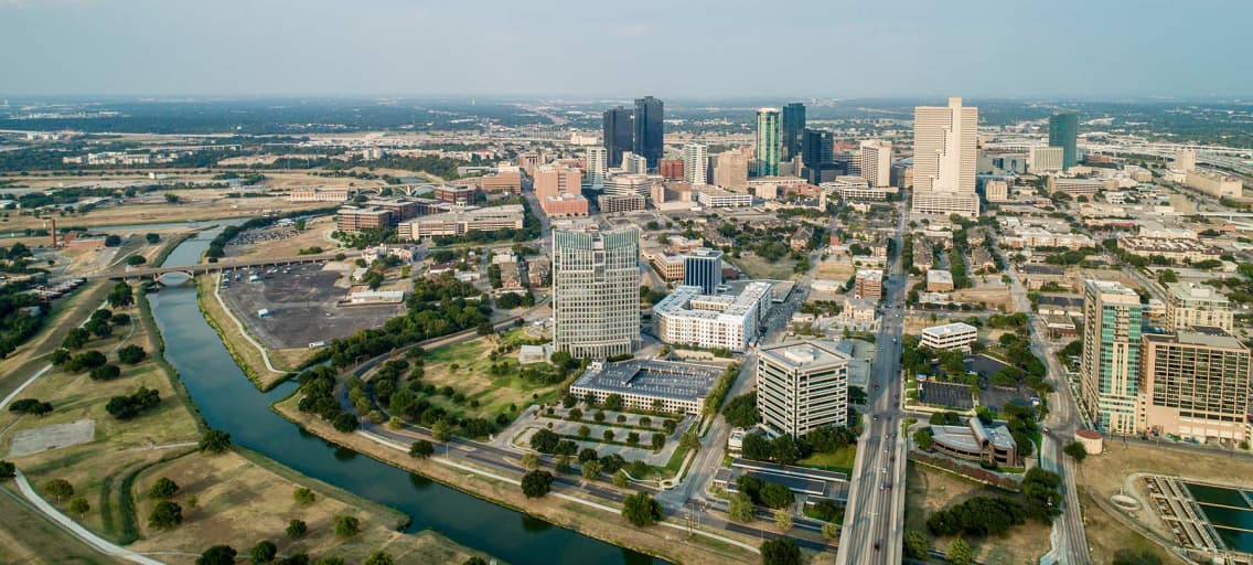 Aerial image of Fort Worth in Texas