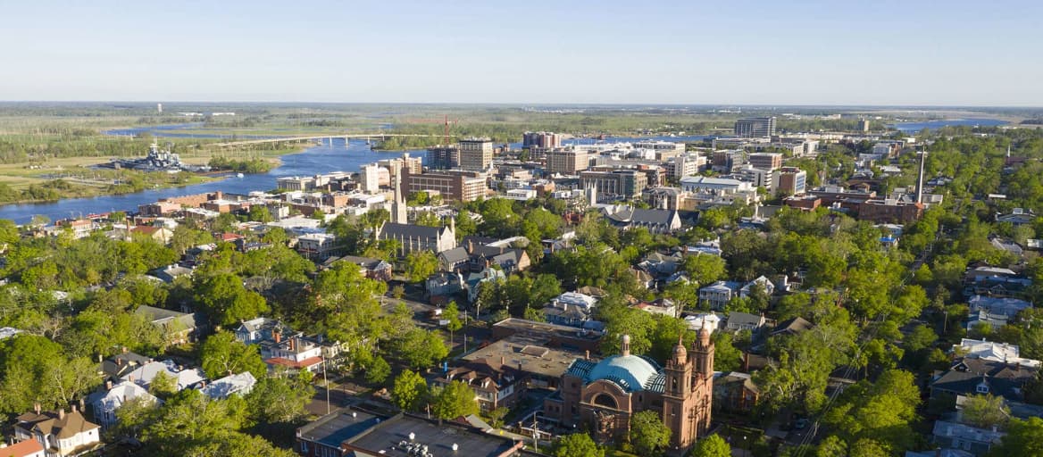 Aerial photo of Wilmington North Carolina