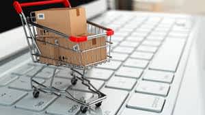 Person shopping online using ecommerce