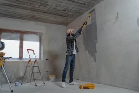 Homeowner working on office DIY project in 2022