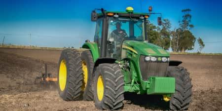 John Deere tractor on a farm