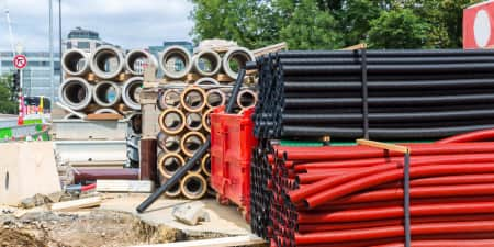 Construction materials stockpile