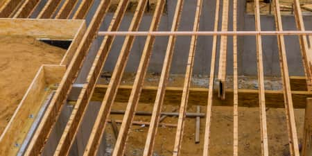 Floor joists on a building