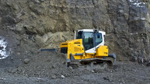 Liebherr dozer on a construction site