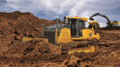 John Deere dozer on a construction site