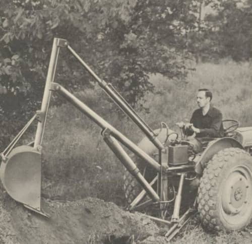 An old school backhoe