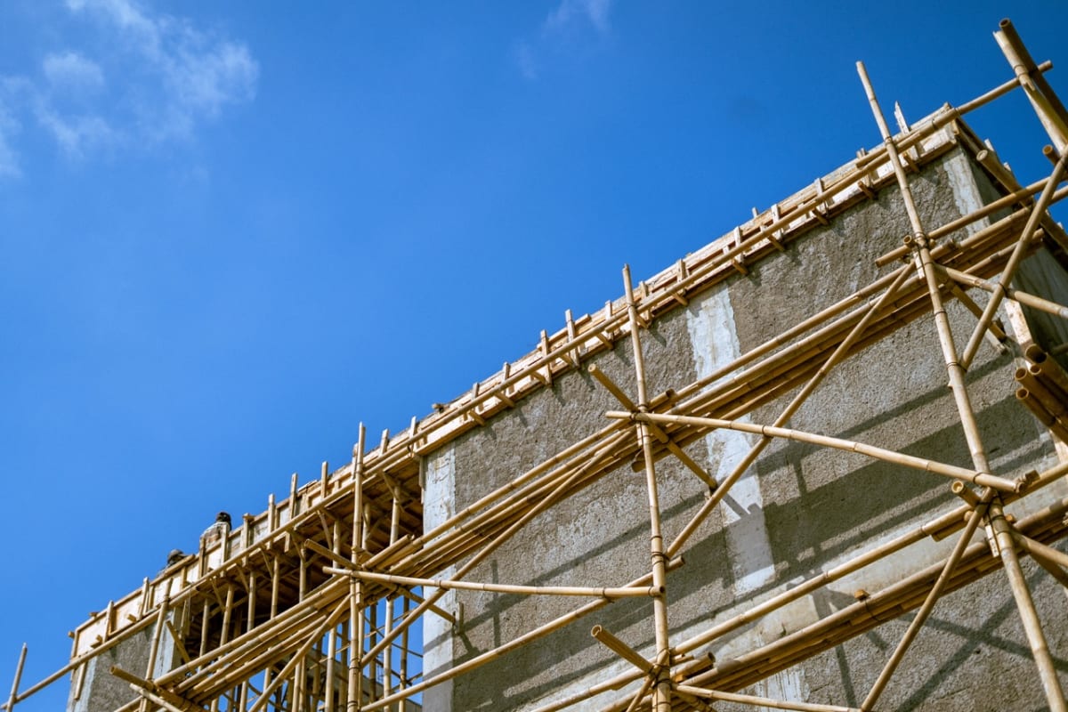 Worker at a Bali construction site