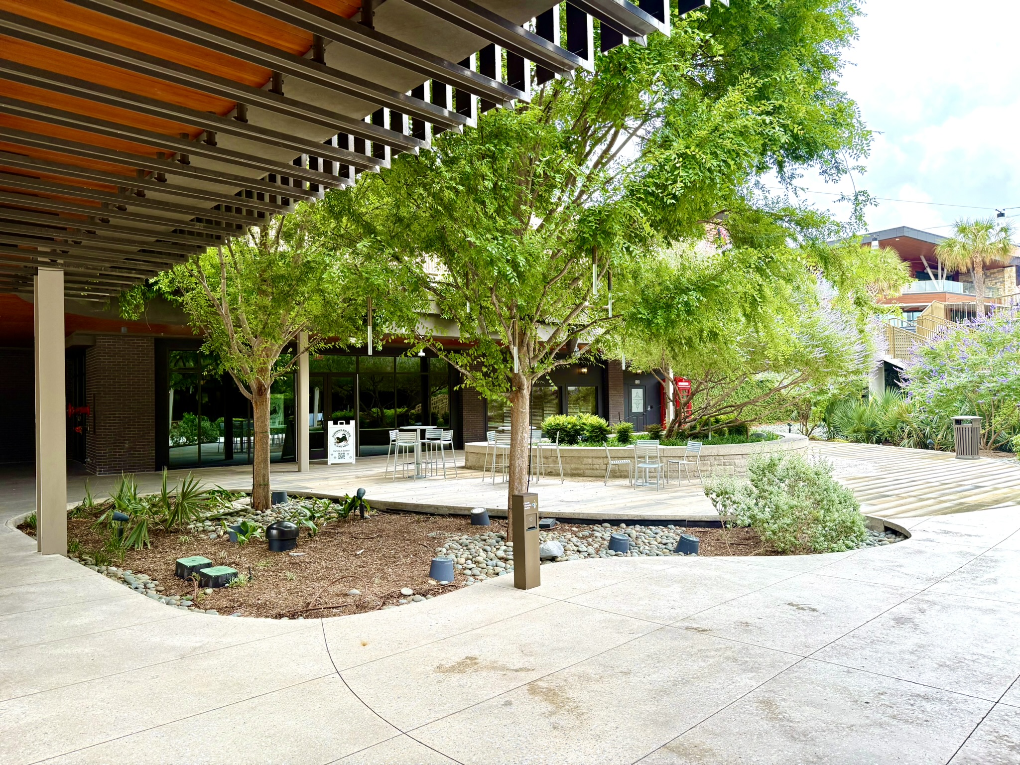 Grandscape lower Grotto courtyard near Downward Dog Puppy Yoga