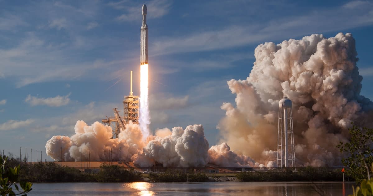 Rocket launching from a platform representing web deployment