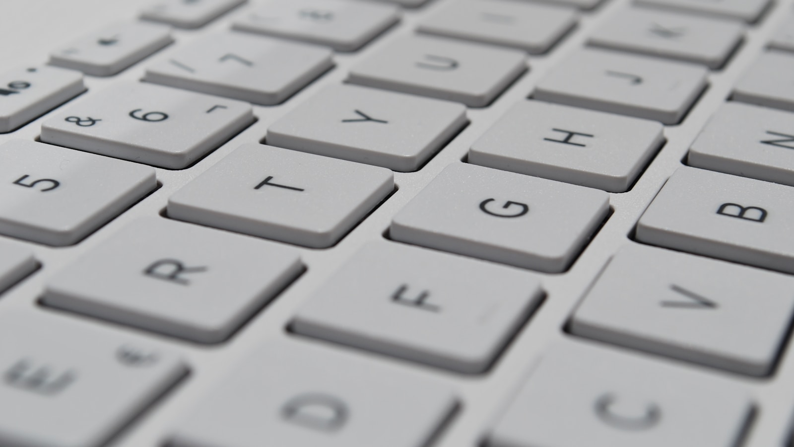Close-up of a white computer keyboard