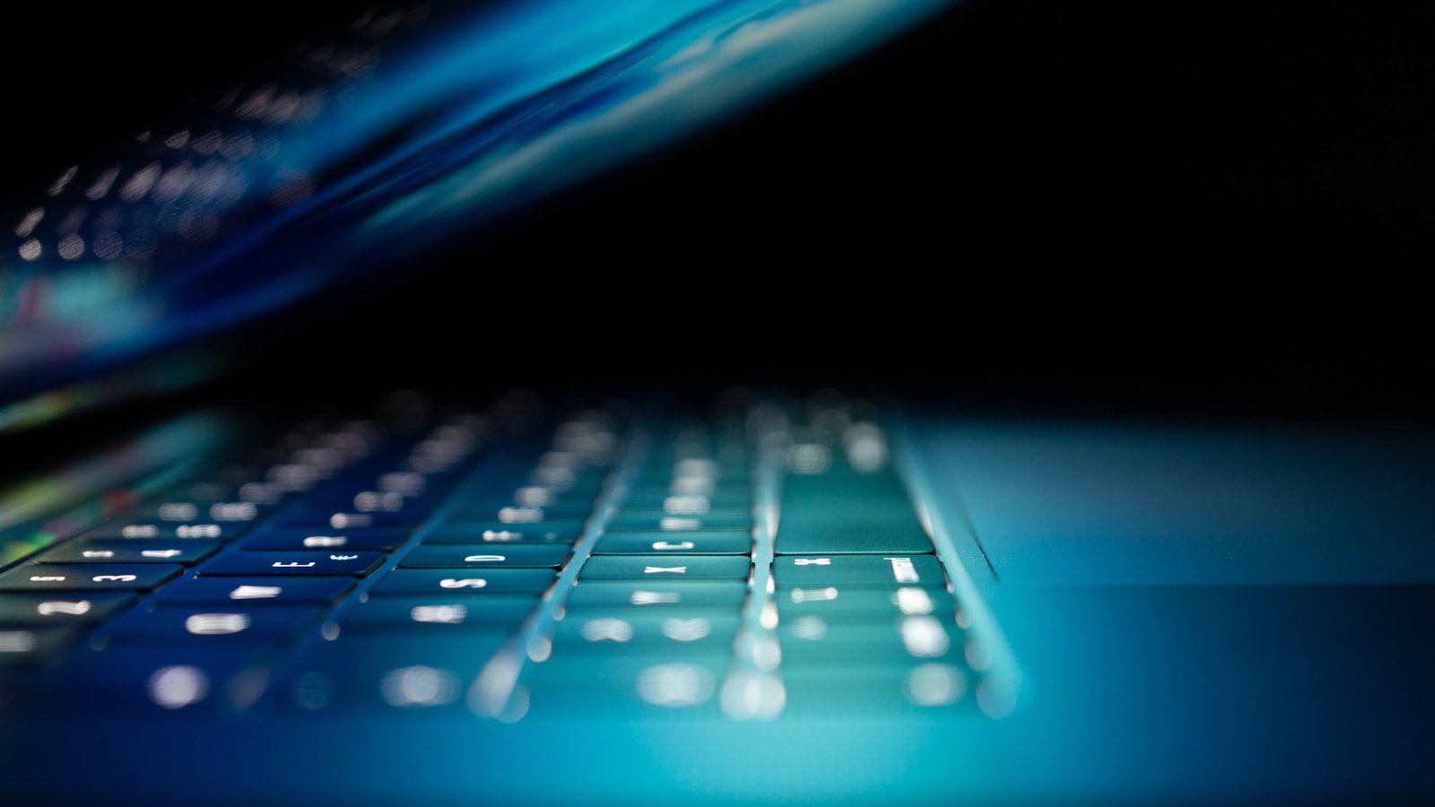 Close-up of an illuminated computer keyboard