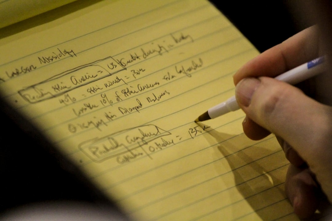 Handwritten notebook page with tasks and connecting lines to surrounding notes, representing direct links between thinking and doing
