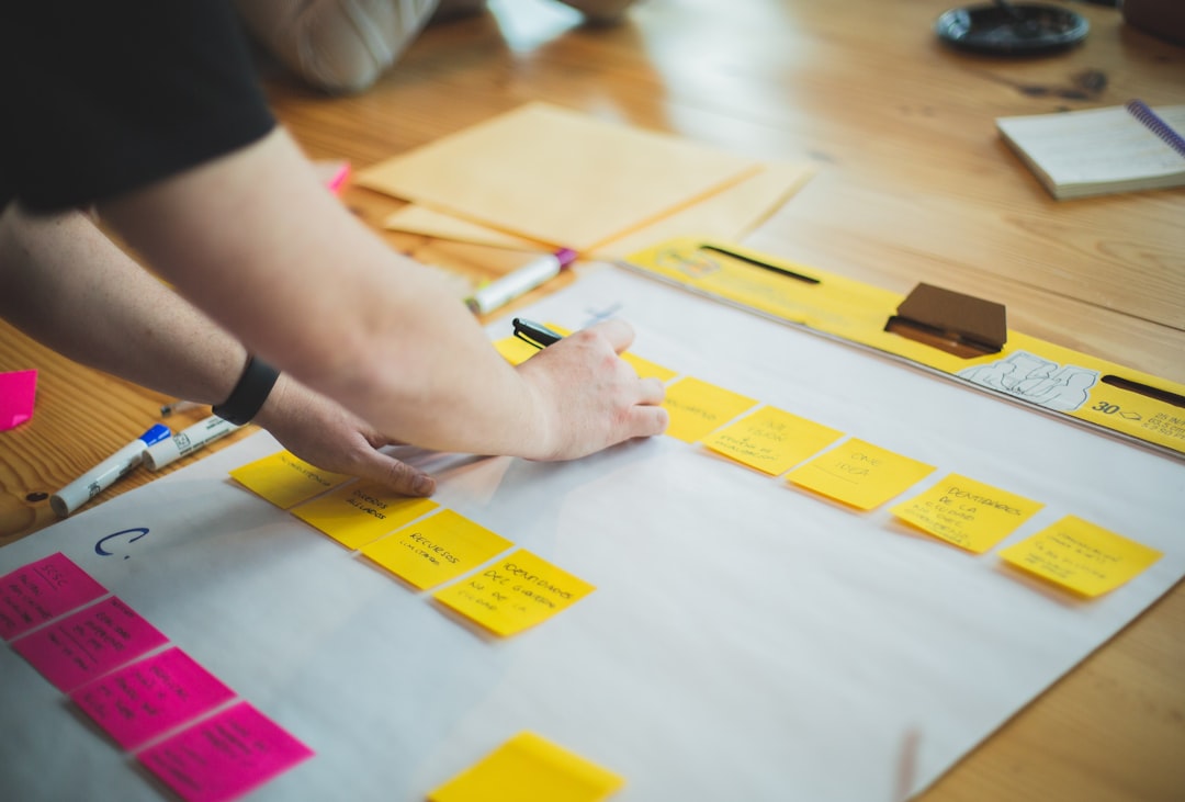 Three columns of sticky notes arranged on a planning board, representing an integrated notes and kanban system for personal work