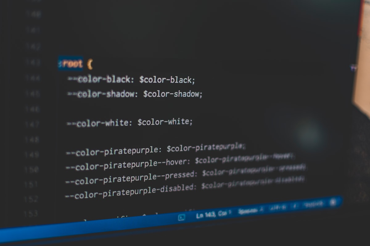 Close-up of a code editor screen with lines of configuration text