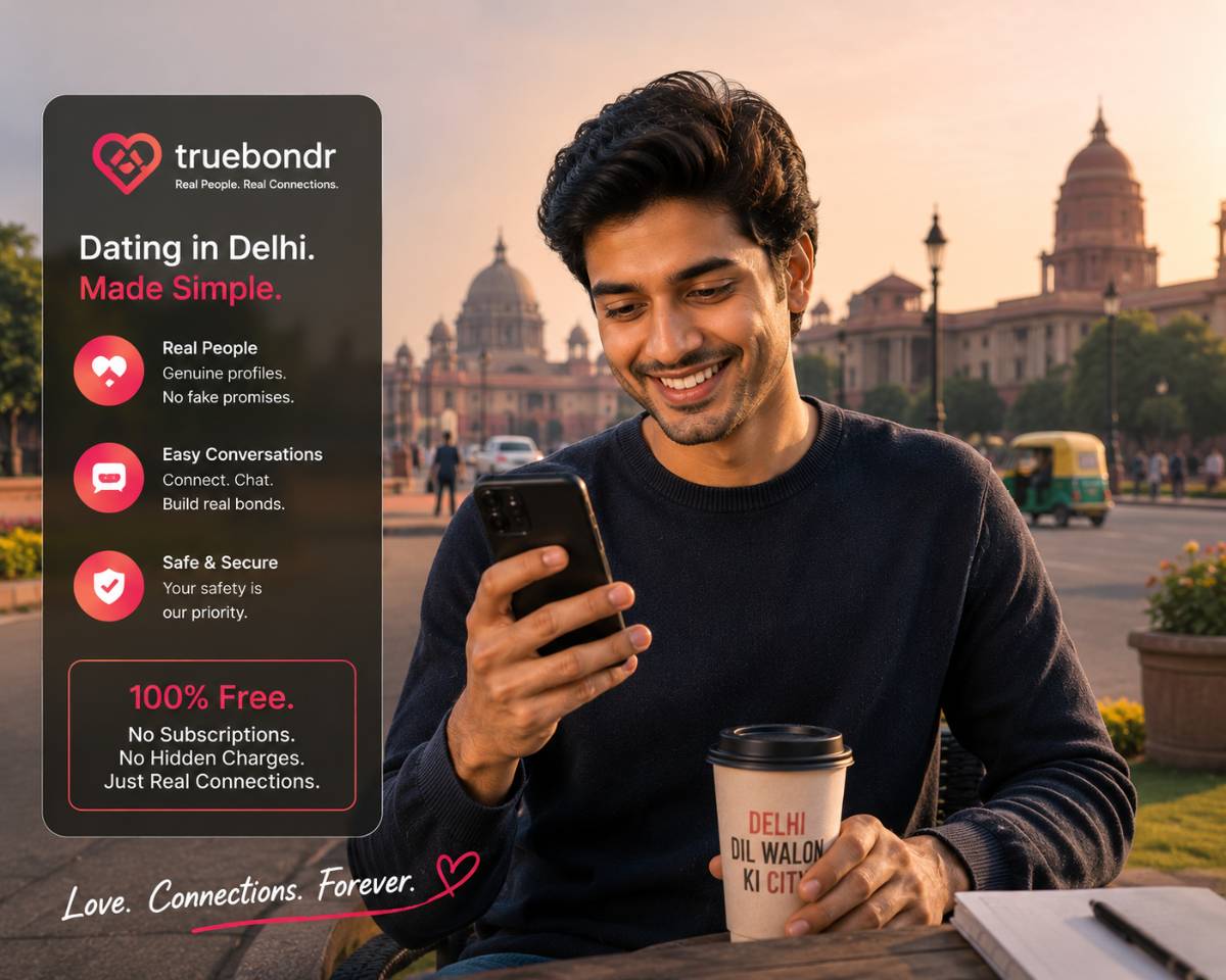 Best Free Dating App in Delhi 2026 — No Payment Required | TrueBondr