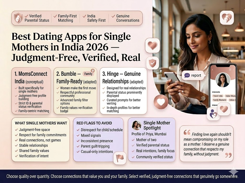 Best Dating Apps for Single Mothers in India 2026 — Verified, Judgment-Free | TrueBondr