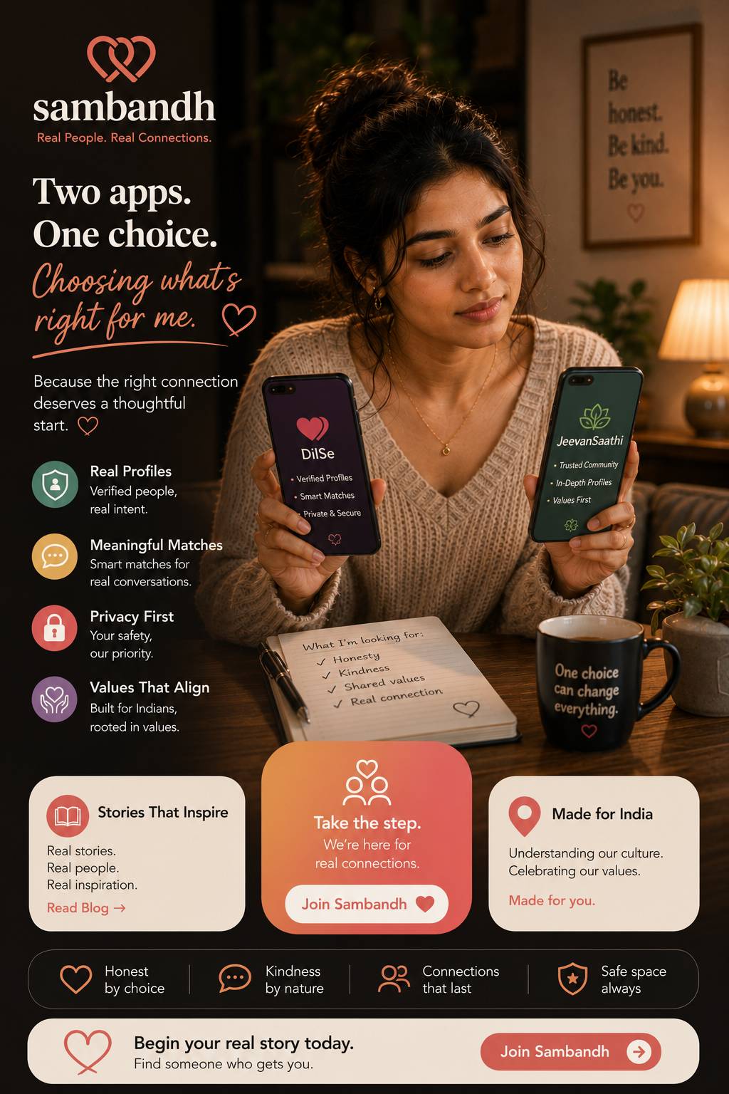 Hinge vs TrueBondr for Women in India 2026 — Honest Comparison | TrueBondr Hinge vs TrueBondr for Women in India 2026 — Honest Comparison | TrueBondr