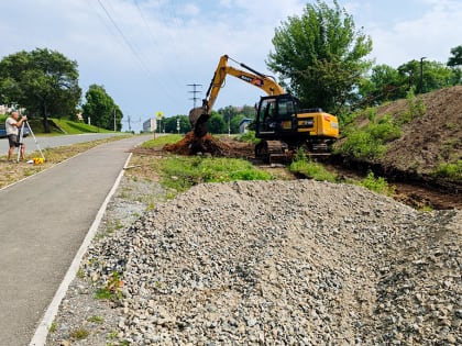 В Находке реконструируют ливневку в районе Дома молодежи