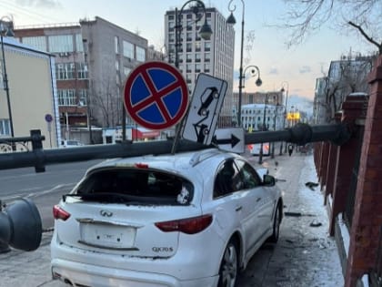 Приморца, сбившего столб в центре Владивостока, привлекли к ответственности