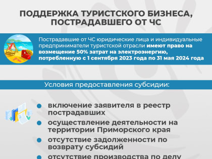 Меры поддержки представителей туротрасли, пострадавших от ЧС, приняли в Приморье