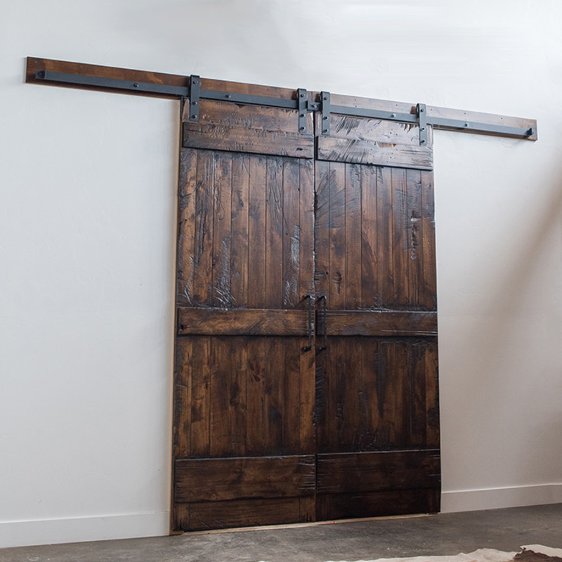 Bi-Parting Double Sliding Barn Door Hardware Kit | Rustica Hardware